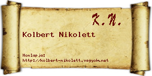 Kolbert Nikolett névjegykártya