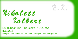 nikolett kolbert business card